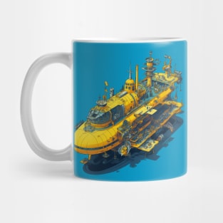 psychedelic style yellow submarine Mug